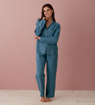 Peacock 100% Linen Nightwear