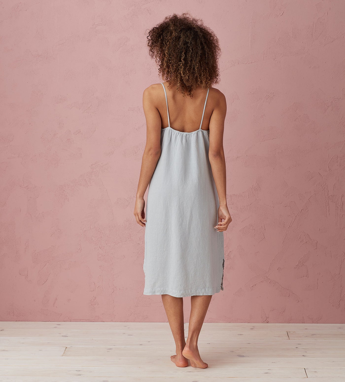 Stone Grey Alice 100% Linen Cami Nightie