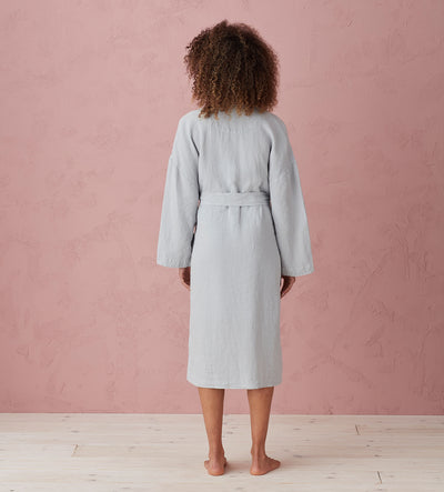 Stone Grey Layla 100% Linen Robe