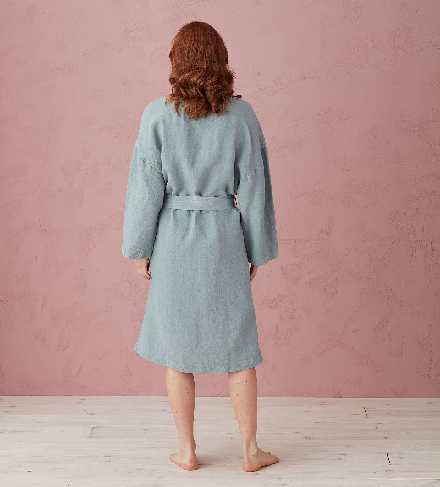 Teal Layla 100% Linen Robe