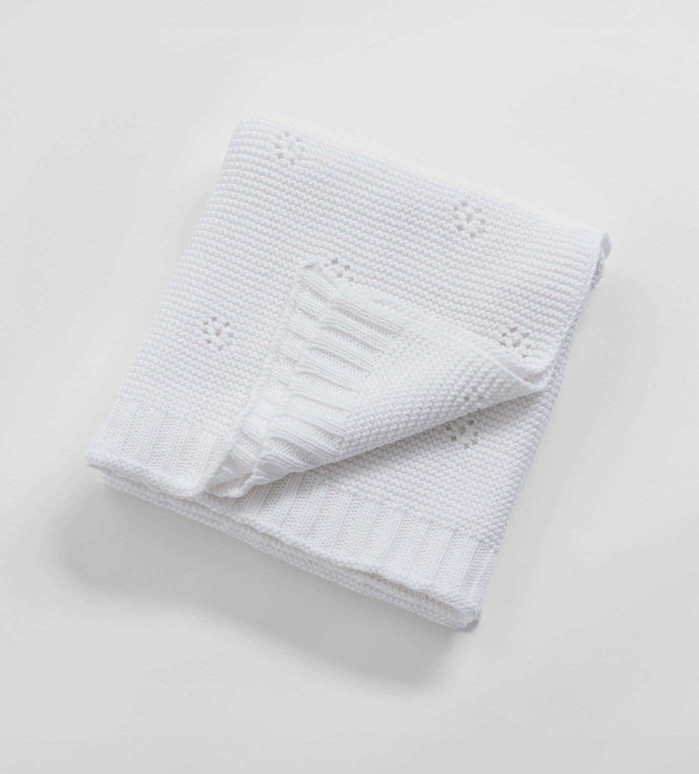 White Bailey 100% Organic Cotton Knitted Baby Blanket