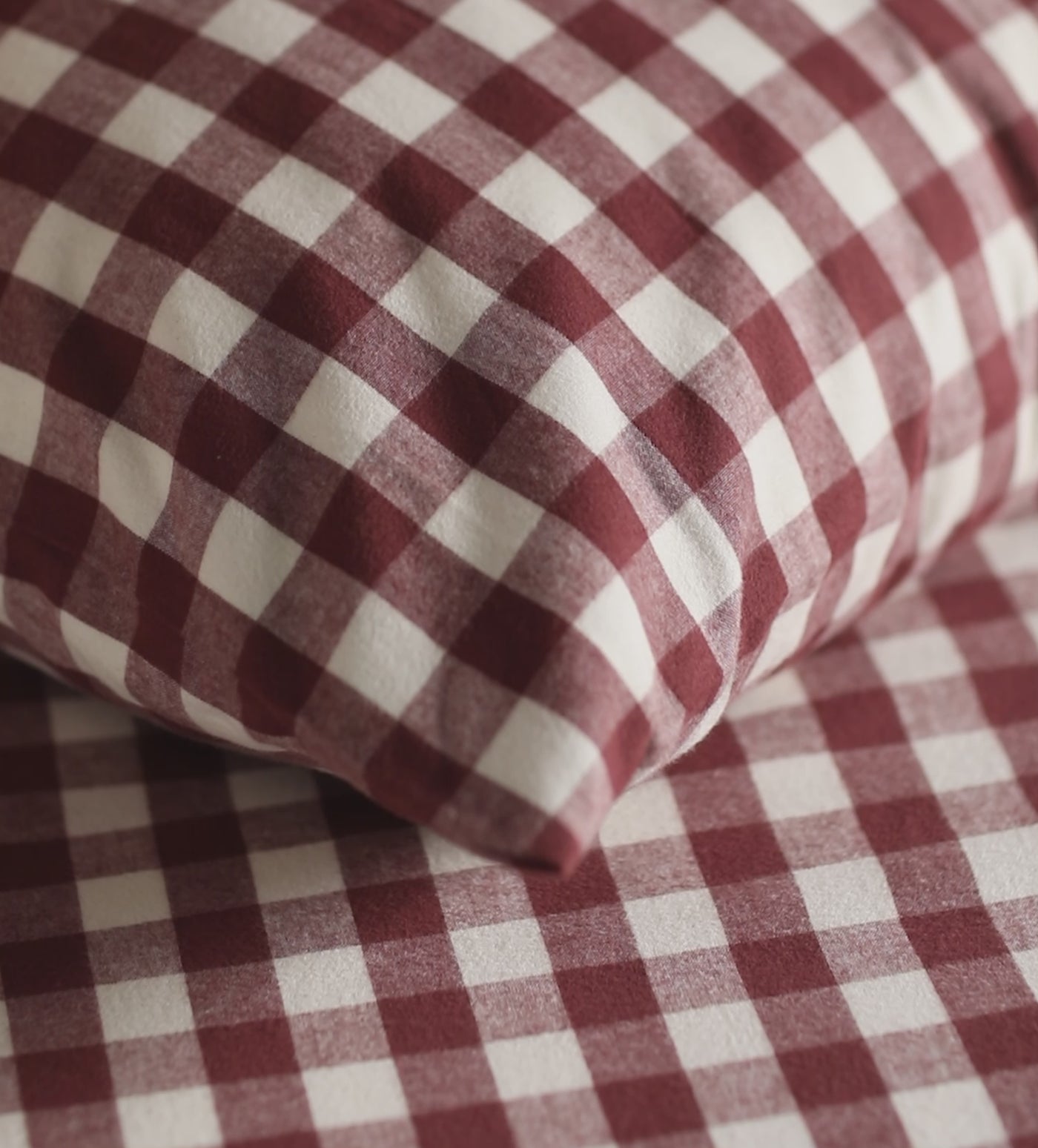 Conker Gilbert Gingham Brushed 100% Organic Cotton Pillowcase