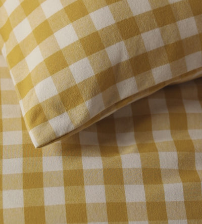 Saffron Gilbert Gingham Brushed 100% Organic Cotton Bed Linen