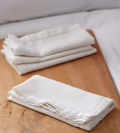 Off White Nigel Cotton Linen Napkins - Set of 4