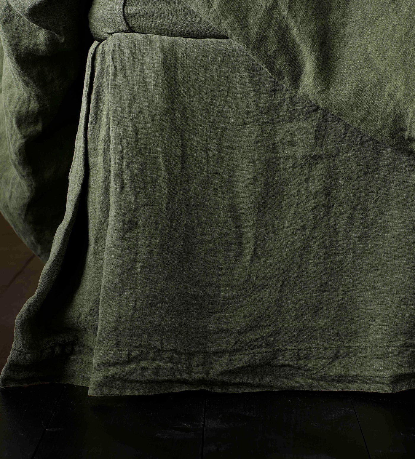 Olive Green 100% Linen Valance